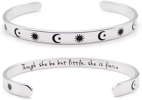 Vista 310 de Pulseras inspiradoras para mujer, joyería de acero inoxidable, con refranes, pulsera motivacional con mensaje oculto, pulseras grabadas para mejor