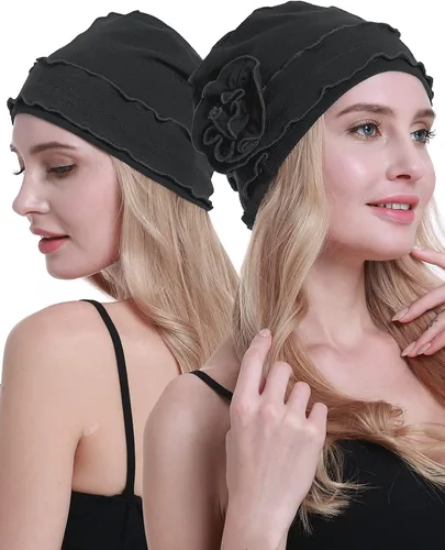Vista 4 de osvyo Gorro turbante de quimioterapia para mujer, gorro de cáncer para pérdida de cabello, embalaje sellado