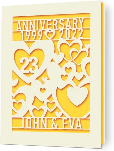 Vista 12 de EDSG Tarjeta de aniversario para parejas, tarjeta de felicitación personalizada con cualquier nombre y fecha para mujeres, esposa, para ella, tema