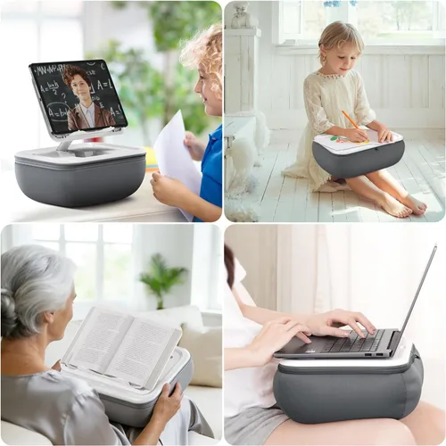 Vista 9 de elitehood Soporte de Almohada para iPad para Regazo, Soporte de Almohada para Tableta con Ángulo Ajustable, Soporte de Cojín Suave para Tableta