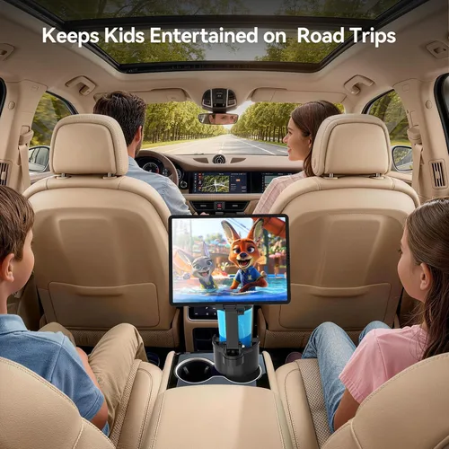 Vista 3 de PLDHPRO Soporte para tablet para automóvil, soporte ajustable para camión, iPad, soporte con brazo telescópico para iPad Pro Air Mini Galaxy Tab