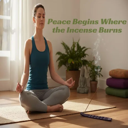 Vista 6 de Bless-International Quemador Tradicional Hecho a Mano de Madera Portaincienso Soporte Recogecenizas para Aromaterapia-Meditación-Yoga