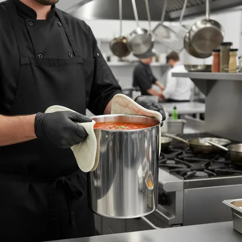 Vista 2 de TrueCraftware - Olla de acero inoxidable de 6 cuartos de galón para calentador de salsas y sopa, estación de sopa, aplicable a restaurantes, Pot