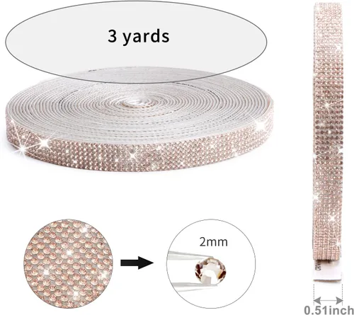 Vista 6 de Cinta autoadhesiva de diamantes de imitación, 3 yardas