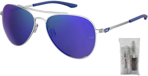 Vista 2 de Under Armour Instinct UA0007GS Aviator Sunglasses for Men BUNDLE With Designer iWear Complimentary Eyewear Kit