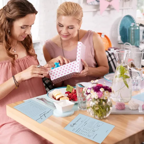 Vista 7 de Whaline 50 hojas de predicciones y consejos para baby shower, tarjetas de actividades para juegos de fiesta, nuevo libro de consejos para padres