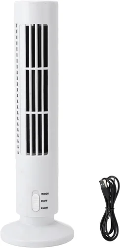 Vista 6 de ciciglow Bladeless Mini Tower Fan, Quiet USB Desk Fan (White)