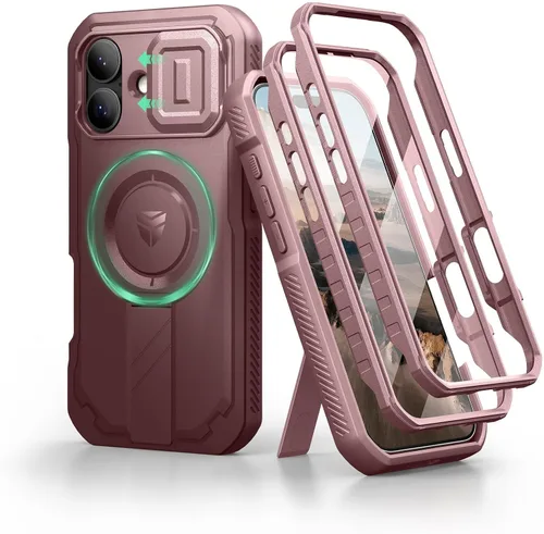 Vista 92 de Dexnor - Funda para iPhone 12 & iPhone 12 Pro con tapa deslizante para cámara, soporte ajustable y protector de pantalla integrado, carcasa