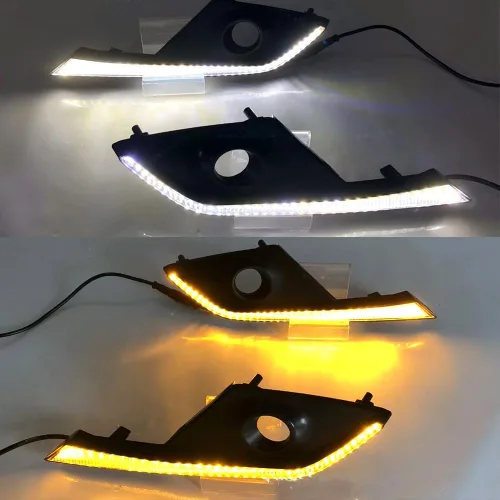 Vista 3 de BAKUGO 2 unids coche LED diurna luz antiniebla DRL luz de señal de giro para Mazda CX-3 CX3 2015 2016 2017 2018 2019 2020