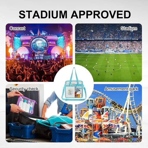 Vista 6 de USPECLARE Clear Tote Bag for Stadium Events, 12x6x12 Transparent Stadium Bag for Work, Sports Games,Gym，Concerts