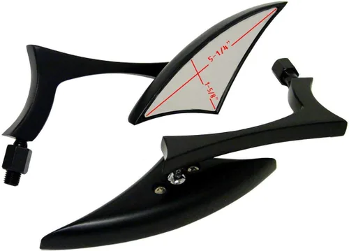 Vista 2 de Mini Black Spear Style Motorcycle Mirrors Compatible for 2007 Moto Guzzi Griso