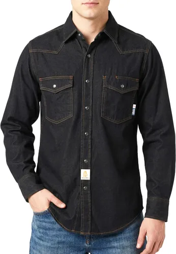 Vista 20 de BOCOMAL Men's FR Shirts 6.25oz Lightweight Flame Resistant Welding Workwear Rojo/Blanco