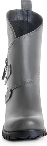 Vista 6 de Botas de tobillo para mujer, a media pantorrilla, tacón bajo, botines para mujer, botas con hebilla y correa con cremallera, moda 'Juanita