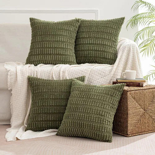 Vista 10 de MIULEE Paquete de 4 fundas de almohada decorativas neutras de 16 x 16 pulgadas para sofá, sala de estar, cama, estilo rústico, granja, bohemio