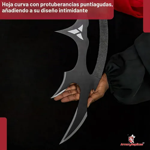 Vista 6 de Armory Replicas™ - Star Sword of Kahless Bat'Leth - Hoja de acero al carbono, envoltura de mango de nailon Negro
