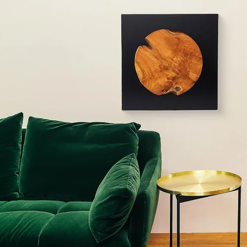 Vista 2 de Warmaxx Decoración de pared de madera de teca rústica de 17 x 17 pulgadas, decoración de pared de granja para el hogar, oficina, dormitorio
