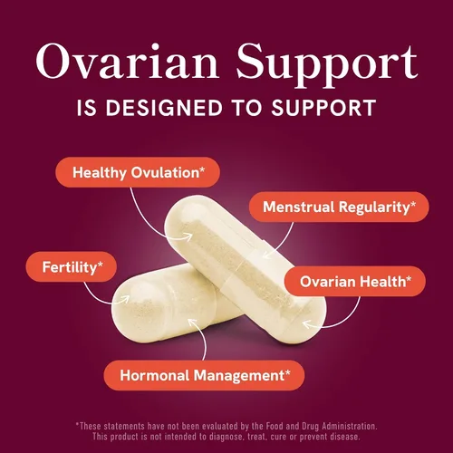 Vista 2 de Apoyo ovárico para el equilibrio hormonal para mujeres Ovulación saludable, ciclo menstrual y apoyo a la salud reproductiva Suplemento DIM