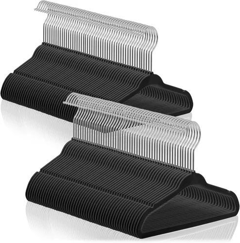 Vista 22 de Casafield 100 perchas de terciopelo para bebé, tamaño de 11 pulgadas para ropa de bebés y niños pequeños, color gris