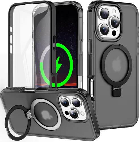 Vista 64 de Funda de cuerpo completo a prueba de golpes para iPhone 13 Pro con soporte magnético invisible [compatible con MagSafe] protector de pantalla