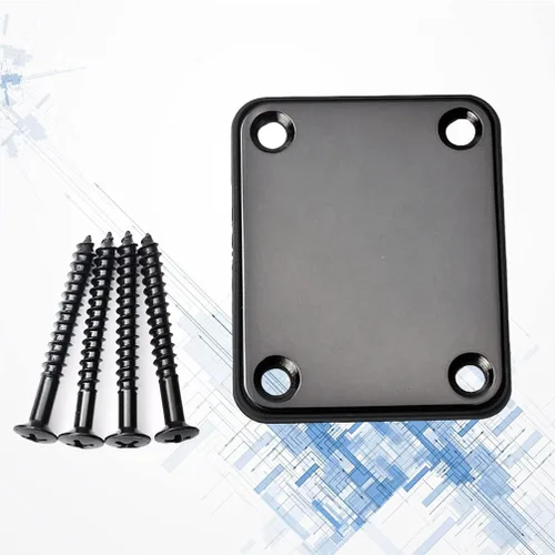 Vista 5 de EXCEART Placa de cuello de metal, placa de conexión con 4 tornillos para instrumento musical de bajo (negro)