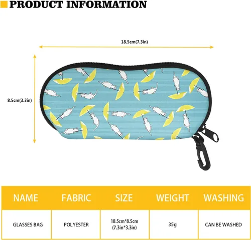 Vista 2 de SEANATIVE - Estuche suave con cremallera portátil para gafas de sol con caraginer