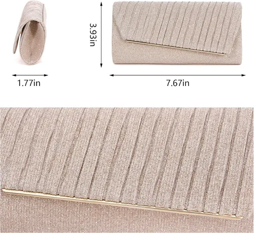 Vista 6 de Naimo - Deslumbrante bolsa pequeña de solapa, con cadena desmontable para eventos nocturnos.
