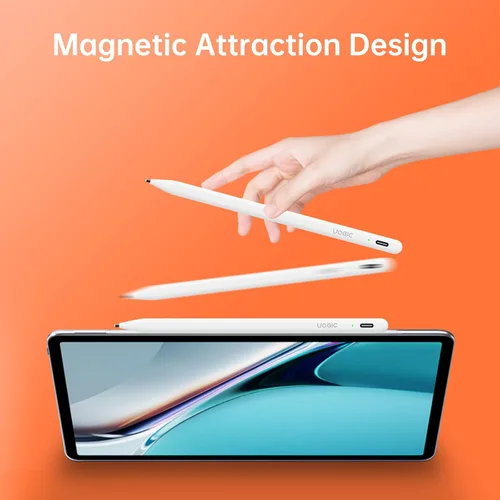 Vista 5 de Lápiz óptico para iPad 2018-2025, Uogic Pen con Bluetooth, pantalla de nivel de batería, rechazo de palma, para iPad 6/7/8/9/10ª generación, Pro
