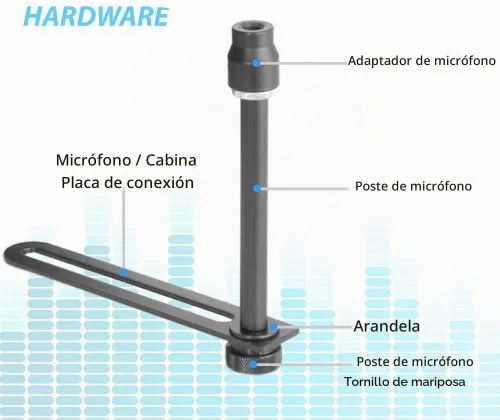 Vista 5 de Pyle Usa Mini cabina de grabación vocal portátil – Uso con micrófono estándar, filtro de ruido de aislamiento protector de reflexión para audio