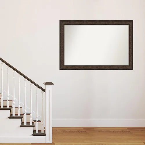 Vista 584 de Amanti Art Espejo de pared personalizado no biselado (25 x 25 pulgadas), marco de bronce acentuado, varios tamaños personalizados, espejo de baño