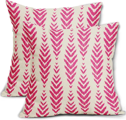 Vista 25 de Sweetshow - Juego de 2 fundas de almohada boho de 16x16 pulgadas, fundas de almohada étnicas bohemias negras con estampado geométrico de espiga
