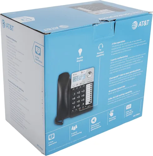Vista 5 de AT&T ML17929 Teléfono con cable de 2 líneas, negro (paquete de 2)