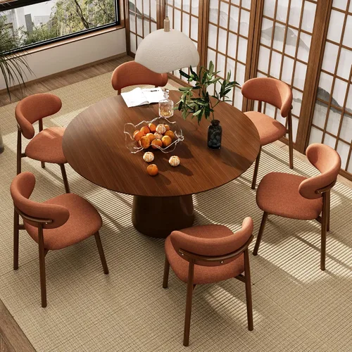 Vista 28 de Juego de 2 sillas de comedor para cocina, tapizadas, modernas, de cuero, original/beige