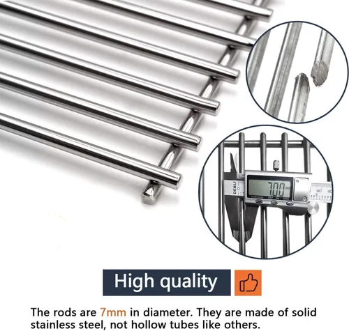 Vista 3 de Hongso Rejillas de cocina de acero inoxidable SUS304 de 19 1/4 pulgadas para Jenn-Air 720-0336 720-0163 730-0163 720-0511, Nexgrill 720-0163