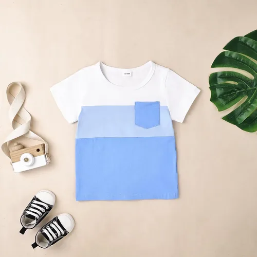 Vista 92 de Ropa para bebé niño pequeño, trajes de verano de manga corta, camiseta de retazos y pantalón con bolsillo, conjunto de 2 piezas, 12 meses a 4 años