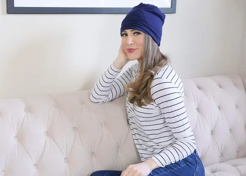 Vista 5 de Gorro de dormir con forro de satén ajustable, gorro holgado para mujer, cabello rizado natural