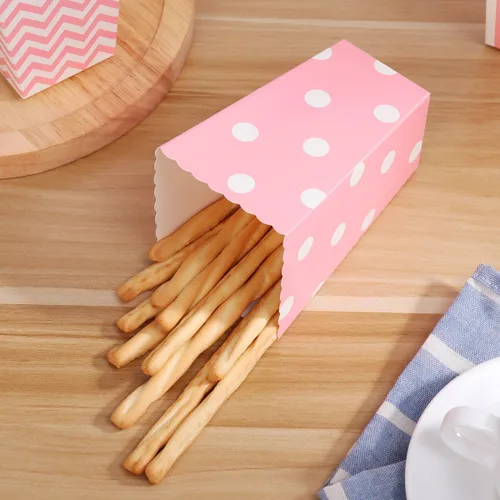 Vista 3 de NUOLUX 48pcs Palomitas Cajas Cartón Caramelo Contenedor Rugby Stripe Wave Dot Patrón Deco1