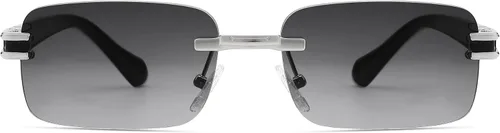 Vista 3 de Hycredi Rimless Rectangle Sunglasses for Women Men Frameless Small Square Shades Eyewear Tinted 90s Glasses
