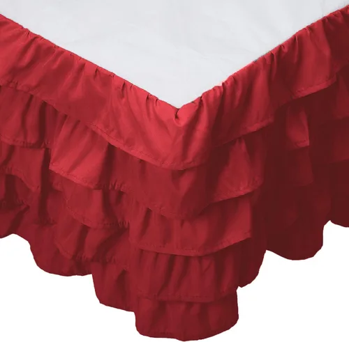 Vista 14 de Elegant Comfort Leila Collection - Falda de cama con múltiples volantes, 1500 hilos por pulgada cuadrada, calidad egipcia, con volantes antipolvo
