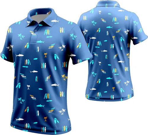 Vista 133 de Camisa de golf de los años 80 para hombre, ajuste seco, manga corta, estampada, divertidas, camisas de golf de los años 90 para hombre