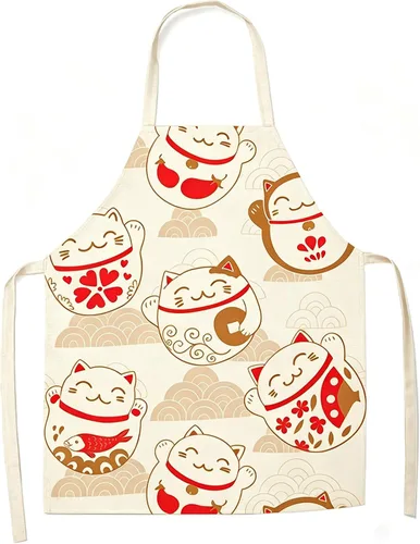 Vista 9 de Delantal de gato lindo delantal de cocina para mujeres y hombres, delantales divertidos para cocinar, hornear, pintura, jardinería y fiesta