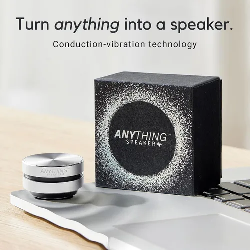 Vista 2 de Anything Speaker - Mini Bluetooth portátil - ¡Convierte cualquier cosa en un altavoz! Humbird inalámbrico de inducción de conducción ósea