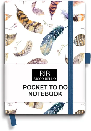 Vista 16 de RICCO BELLO - Cuaderno de lomo pegado con marcador Sin fecha, piel sintética, soporte para bolígrafo, planificador de productividad
