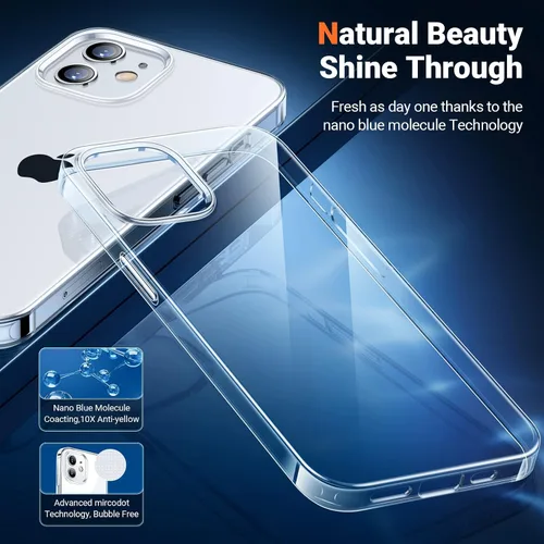Vista 2 de TORRAS Funda transparente compatible con iPhone 12 Mini, [claridad de larga duración] Fundas delgadas pero duraderas de silicona suave para iPhone