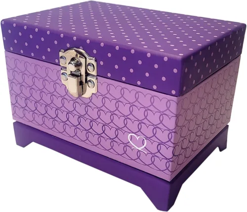 Vista 2 de Joyero de bailarina de regalo para niñas (rosa y morado)