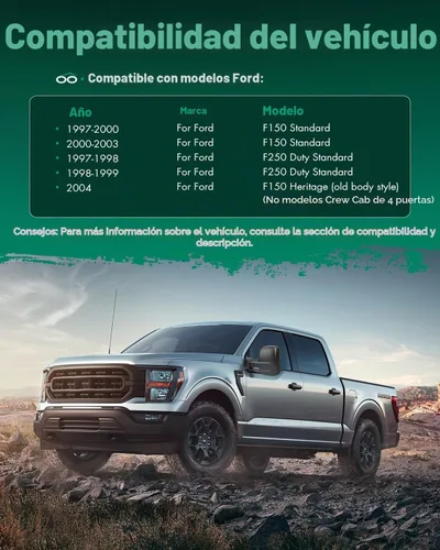 Vista 7 de SCITOO Espejos de remolque compatibles con Ford F150 1997-2003, cabina estándar y extendida (no para modelos de 4 puertas), un par con ajuste