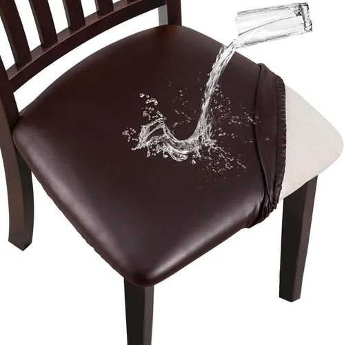 Vista 12 de YISUN Fundas elásticas para asiento de silla de comedor, fundas de asiento extraíbles y lavables para asiento de cocina, fundas de cojín protectoras