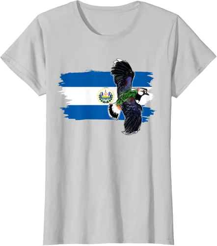 Vista 21 de Camiseta con la bandera de El Salvador, mapa de El Salvador, camiseta de Salvador para mujer, Negro