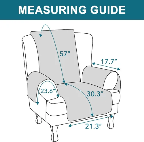 Vista 6 de Turquoize Funda 100 % impermeable para sillón de ala, protector de sofá, triple antideslizante, protector de muebles para mascotas, niños, perros
