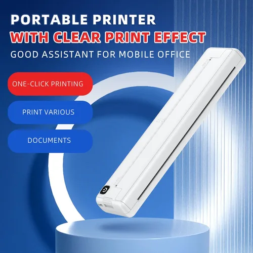 Vista 5 de Bewinner Impresora térmica A4 Bluetooth - Mini impresora sin tinta de 200 ppp, impresora térmica inalámbrica recargable portátil para escuela