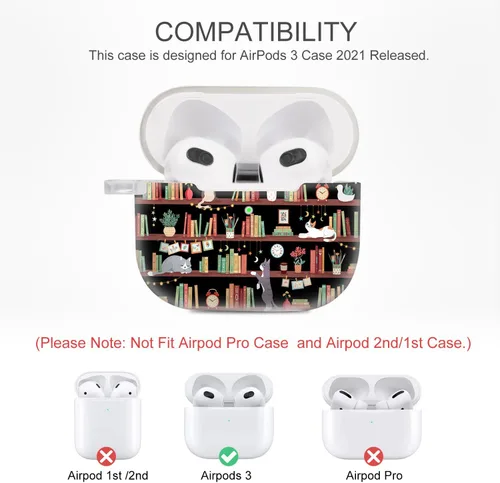 Vista 2 de Funda para AirPods de 3ª generación, funda para Airpod de 3ª generación 2021 para niños, mujeres y hombres, funda protectora rígida para AirPods 3ª